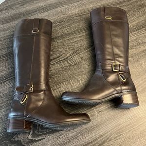 Bandolino Cazadora Brown Leather Riding Boot Women’s Size 9M